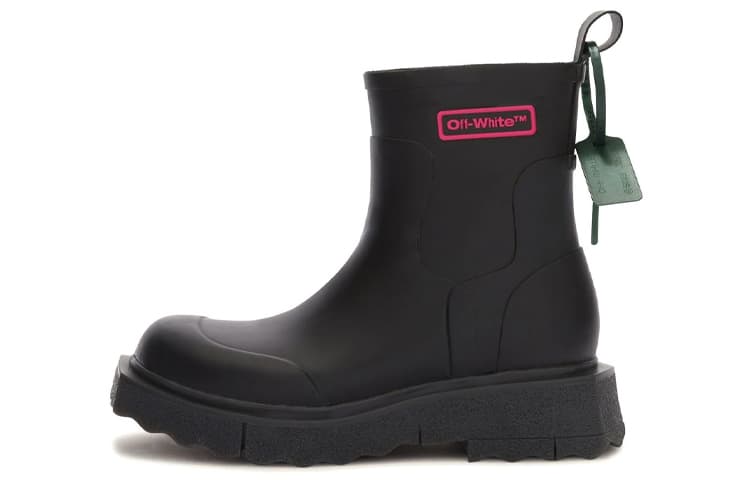 OFF WHITE Rubber Rain Boot Black 3