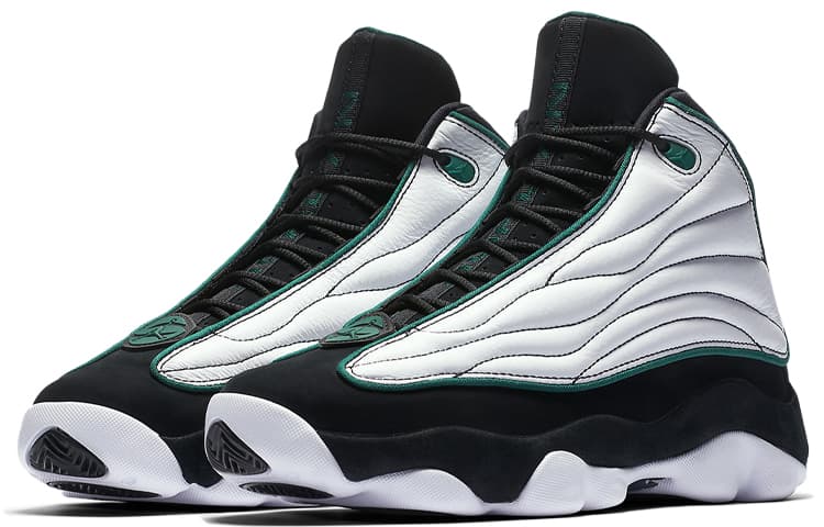 JORDAN Pro Strong White Black Green 6