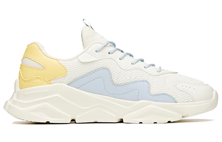 Anta Life Collection Wear-Resistant Slip-Resistant Low-Top Sports Casual Shoes Women's White Blue Yellow 3