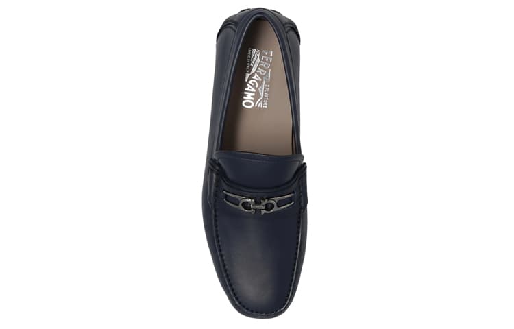 FERRAGAMO Gancini-plaque Leather Driver Shoes 6