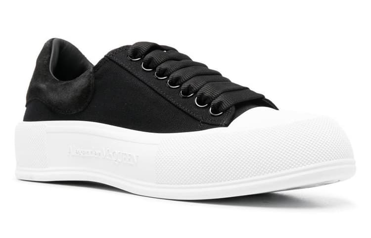 Alexander McQueen Deck Skate Plimsoll Shoes 'Black White' Women's 6