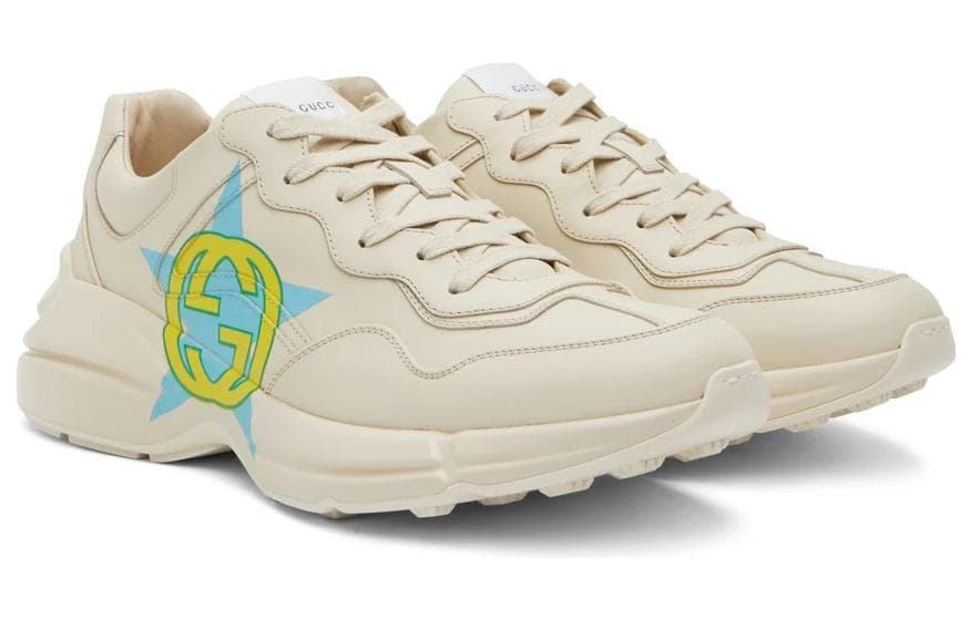 GUCCI Rhyton Wear-Resistant Low-Top Chunky Sneakers Men's Ivory White 5