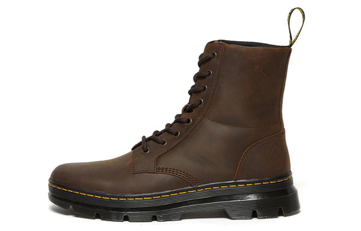 Dr.Martens Combs Leather Men's 8 Eye Combat Boots Brown 2