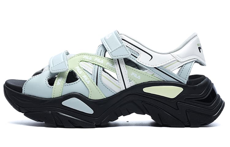 FILA Fishbone Beach Sandals Women's White/Green