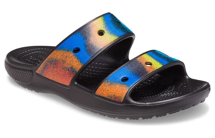 Crocs Slide Slippers Unisex Black/Multicolor Color 6