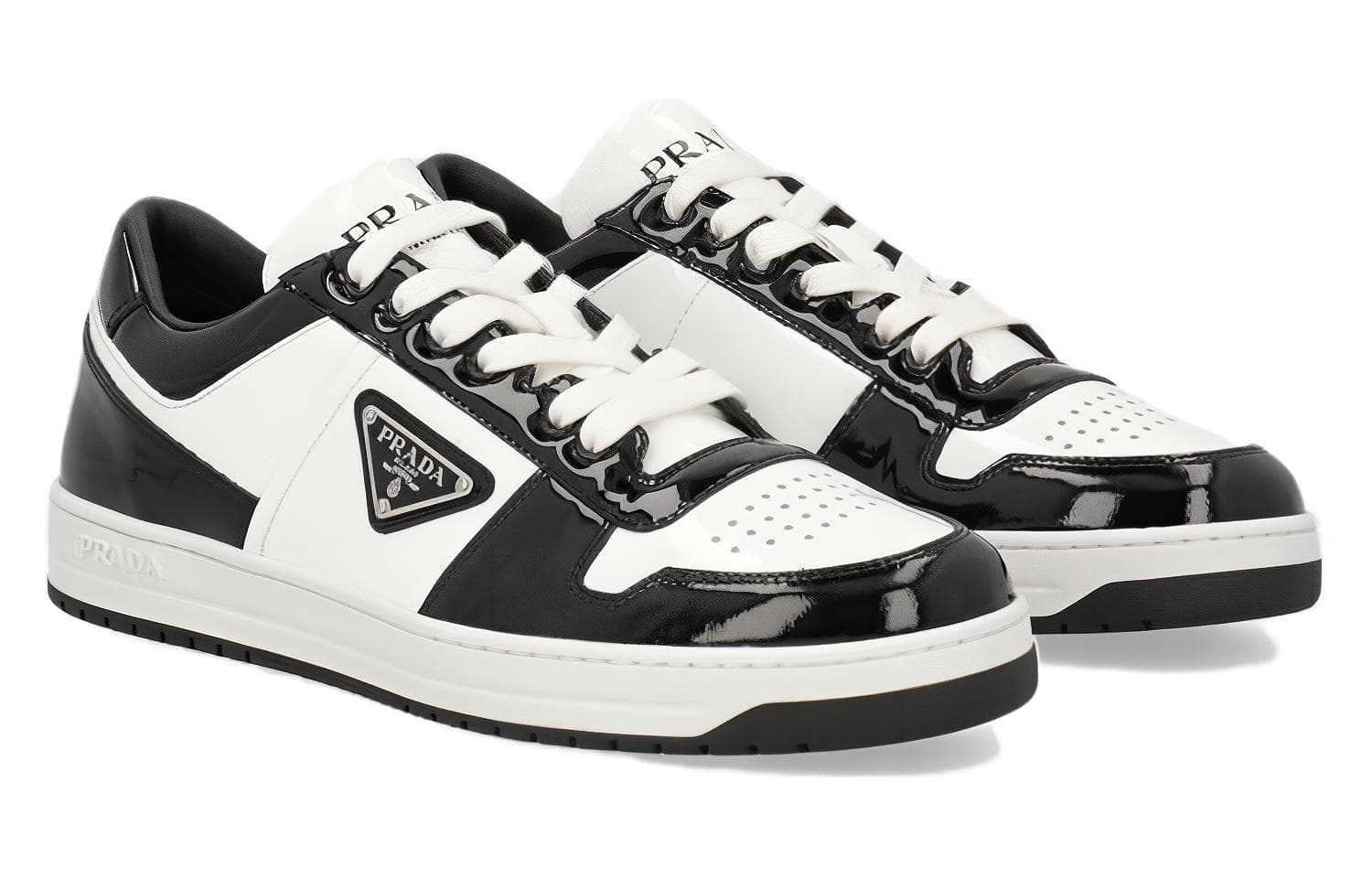 PRADA Downtown Anti Slip Wear Resistant Low Top Skateboard Shoes Men's Black White 4