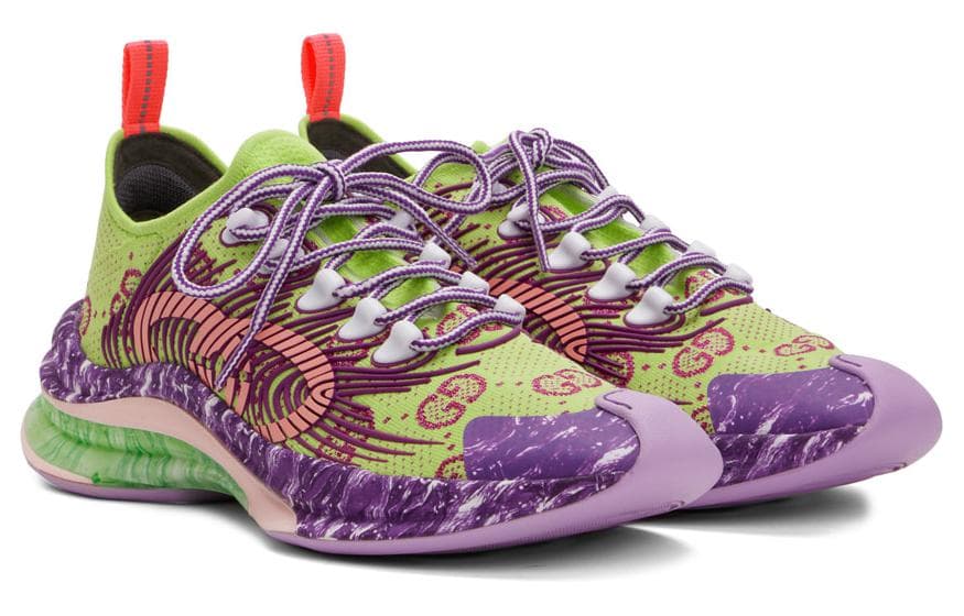 GUCCI RUN Low-Top Casual Shoes Women's Green Purple 5