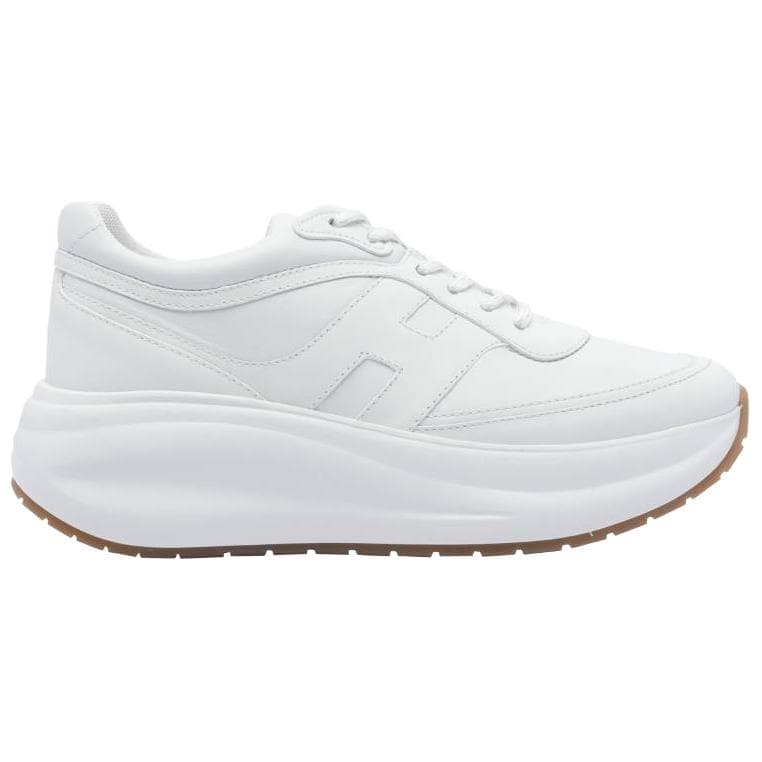 HOGAN H696 Calfskin Round Toe Lace-Up Low-Top Casual Lifestyle Shoes Women's White 3