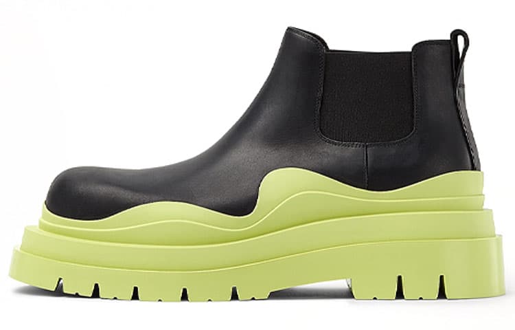 Bottega Veneta BV Tir Ankle-Length Chelsea Boots 5.5cm Men's Black Green Avocado Green 2
