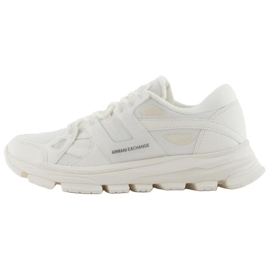 ARMANI EXCHANGE AE Platform Mesh Panel Lace-Up Low-Top Casual Shoes Men's White