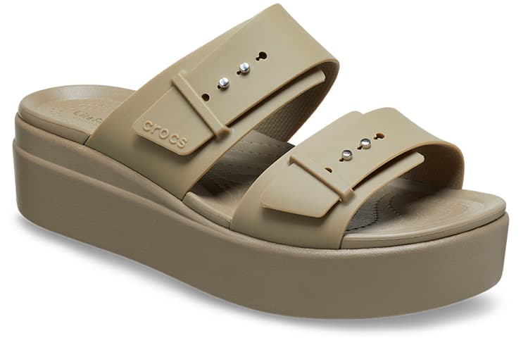 Crocs Brooklyn Low Wedge Sandal 'Beige' Women's 6