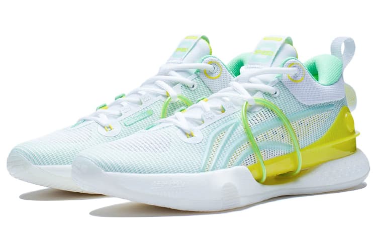 LINING Flash Strike 8 Summer Edition Basketball Shoes Men Low-Top Standard White/Light Mint Green 5