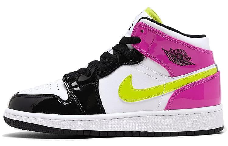 Jordan 1 Mid White Black Cyber Pink GS 2