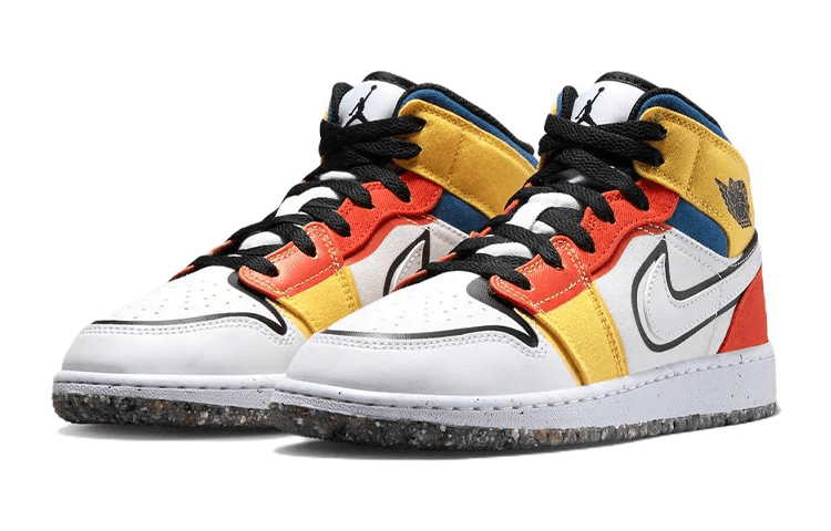 Jordan 1 Mid Multi-Color Canvas GS 6