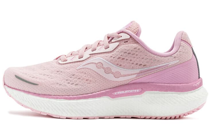 saucony Triumph 19 Running Shoes Unisex Low-top Pink/white 2