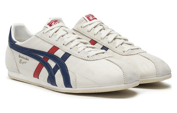 Onitsuka Tiger Runspark Classic Logo Cushioned Anti-Slip Wear-Resistant Low-Top Rubber Casual Running Shoes Unisex Silver White 5