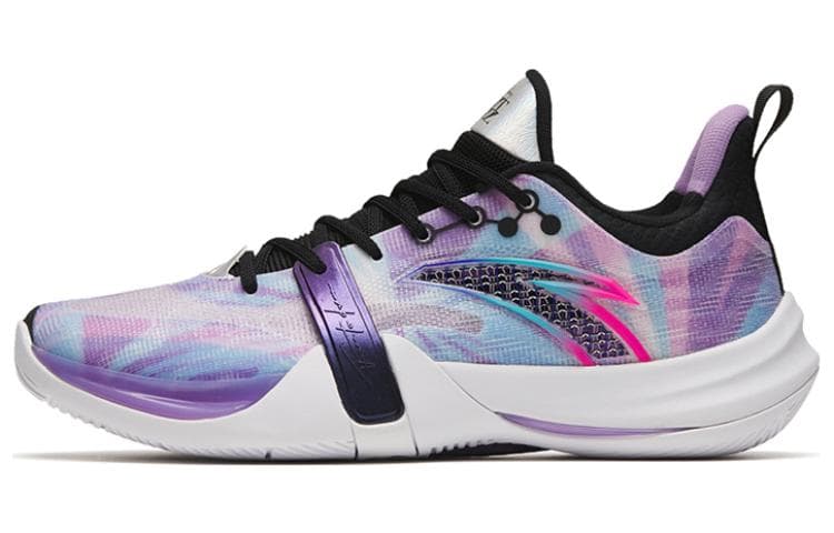 Anta Crazy 4 Team Cushioning Anti-Slip And Wear-Resistant Low-Top Basketball Shoes Men's Purple Black