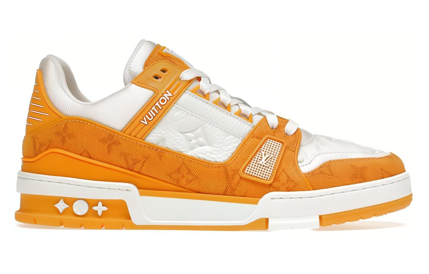 LOUIS VUITTON Lv Trainers 'White With Orange Monogram' 3