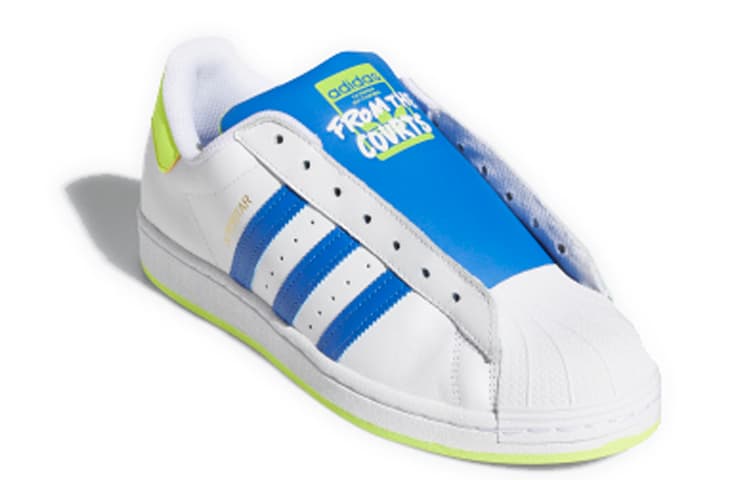 Adidas Originals Superstar Laceless White Blue Solar Yellow 3