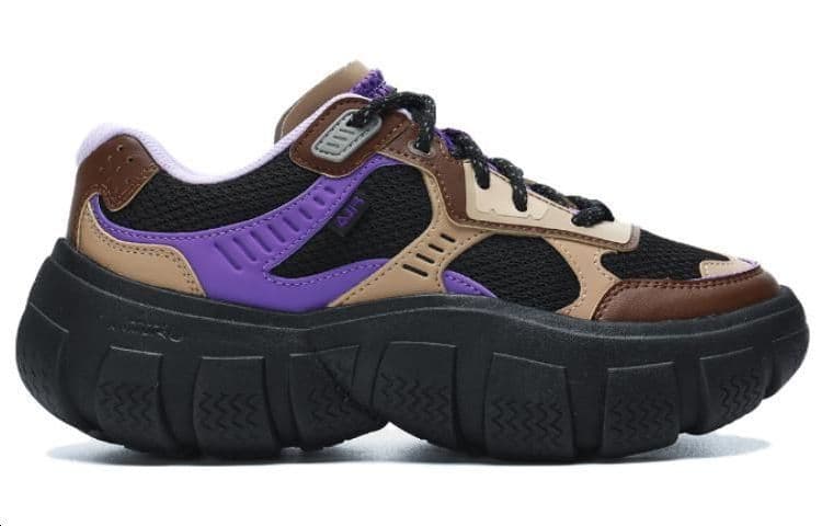 FILA BOLLA Chunky Sneakers Women's Low-Top Black Purple/Brown 3