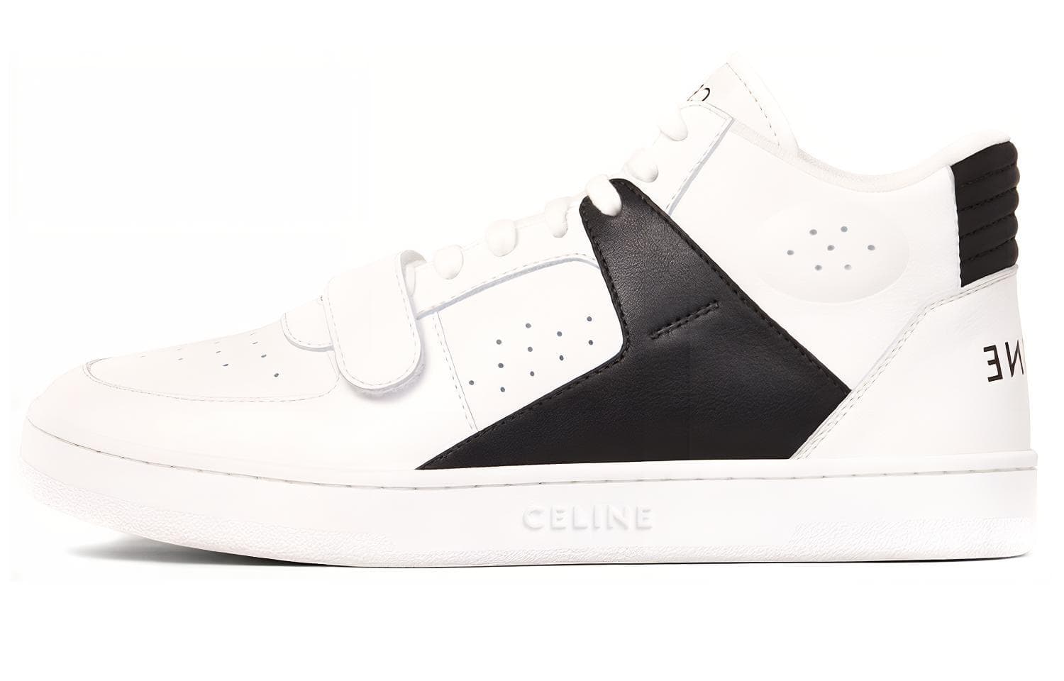 CELINE Skateboard Shoes Women's Mid-Top White/Black 2