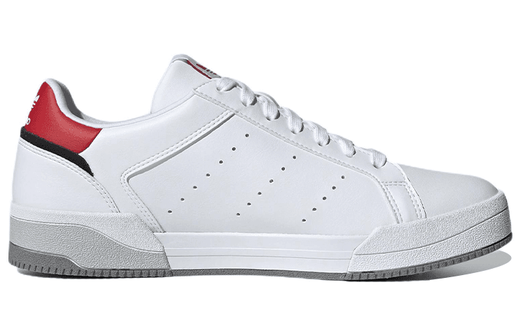 Adidas Originals Court Tourino Slip-Resistant Cushioning Wear-Resistant Low-Top Skateboard Shoes Unisex White Red 3