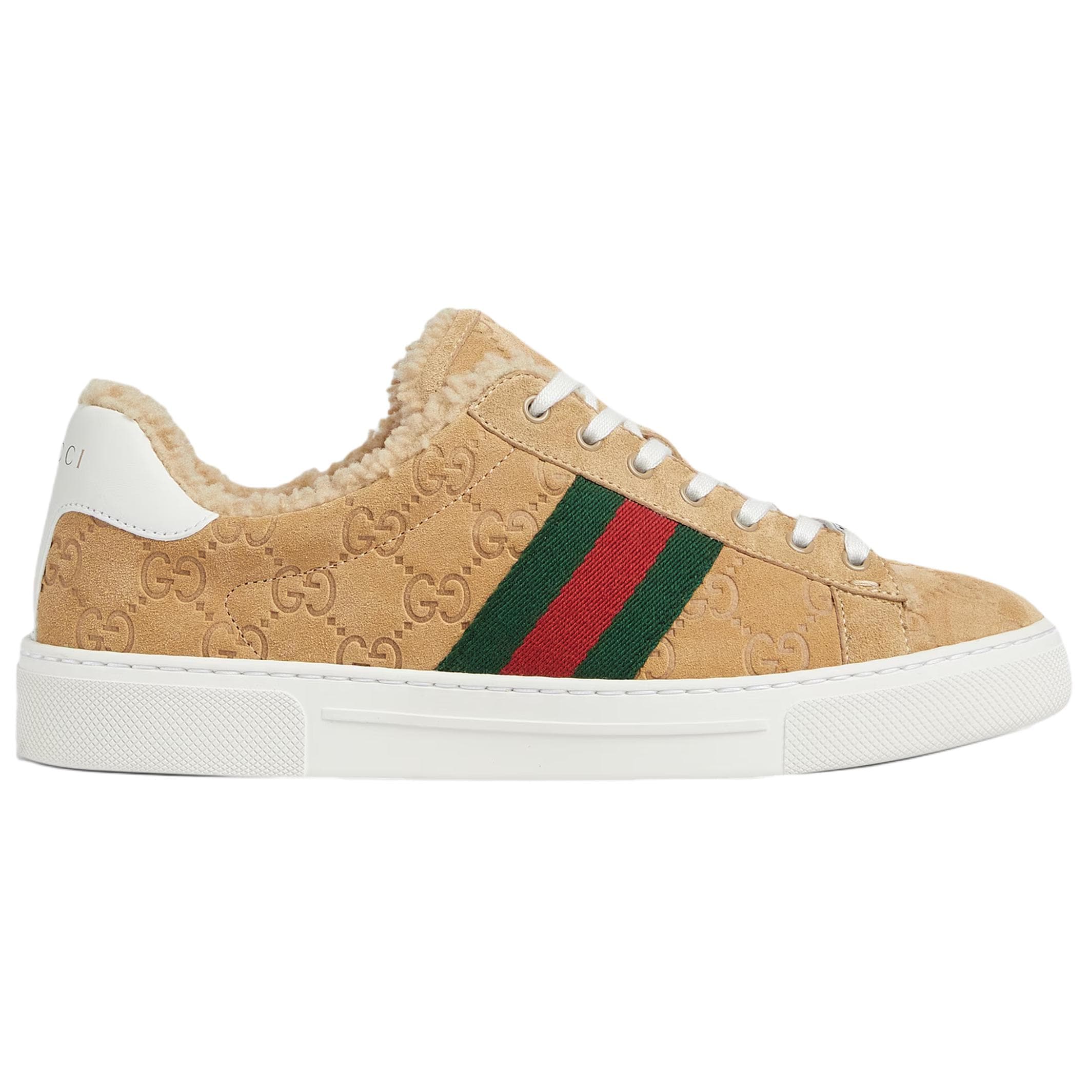 GUCCI ACE Low Top Skateboard Shoes 4.5cm Women's Beige 3