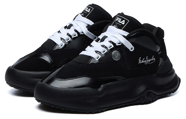 FILA Fashion Sneakers Low Top Running Shoes Black Women's 5