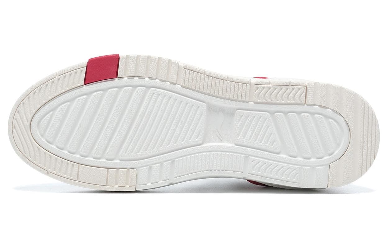 LiNing Lightweight Trendy Durable Breathable Low-Top Skateboard Shoes Women's White Red 5