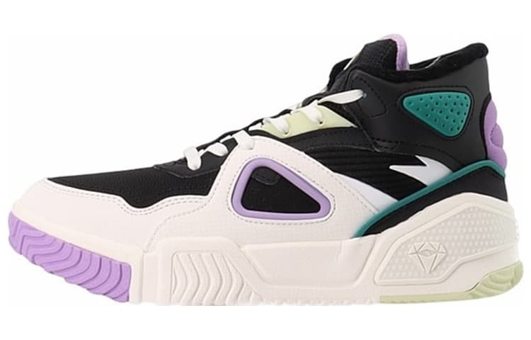 ANTA Skateboard Shoes Women's High-Top White/Black/Purple 2