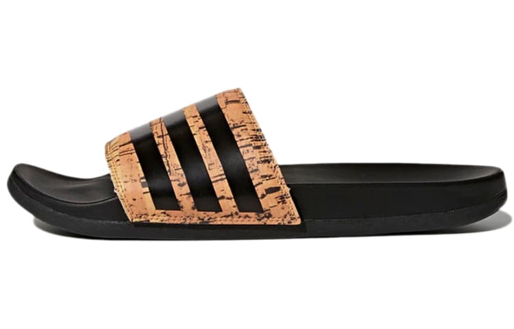 Adidas Adilette Cloudfoam Plus Cork Slippers 'Black Orange' 3