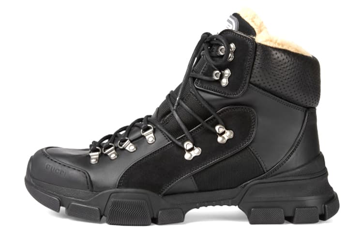 GUCCI Flashtrek Short Mid-Calf Outdoor Boots Men's Black 2