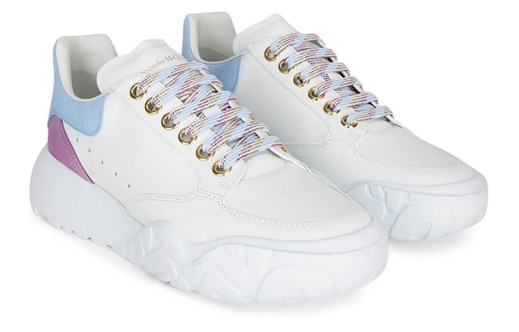 Alexander McQueen Court Trainer Casual Shoes Women's Low-Top White Blue/Purple 6