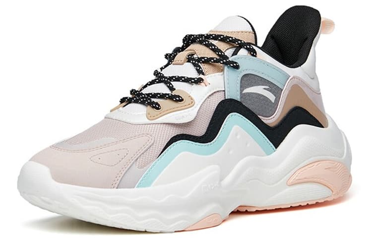 ANTA Chunky Sneakers Women's Low Top Lotus Gray/Ivory White/Black 3