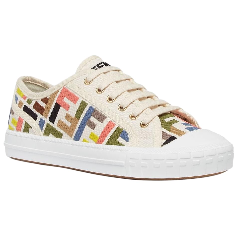 FENDI Ff Embroidered Domino Sneakers Women's 6
