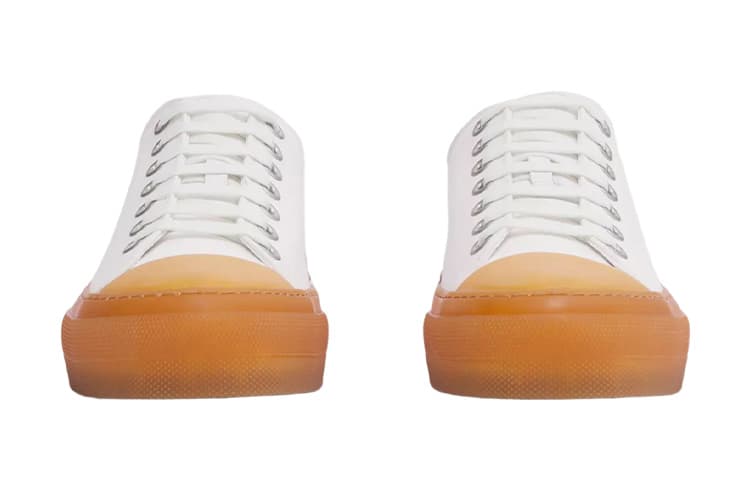 Burberry Logo Detail Cotton Trainer White 5