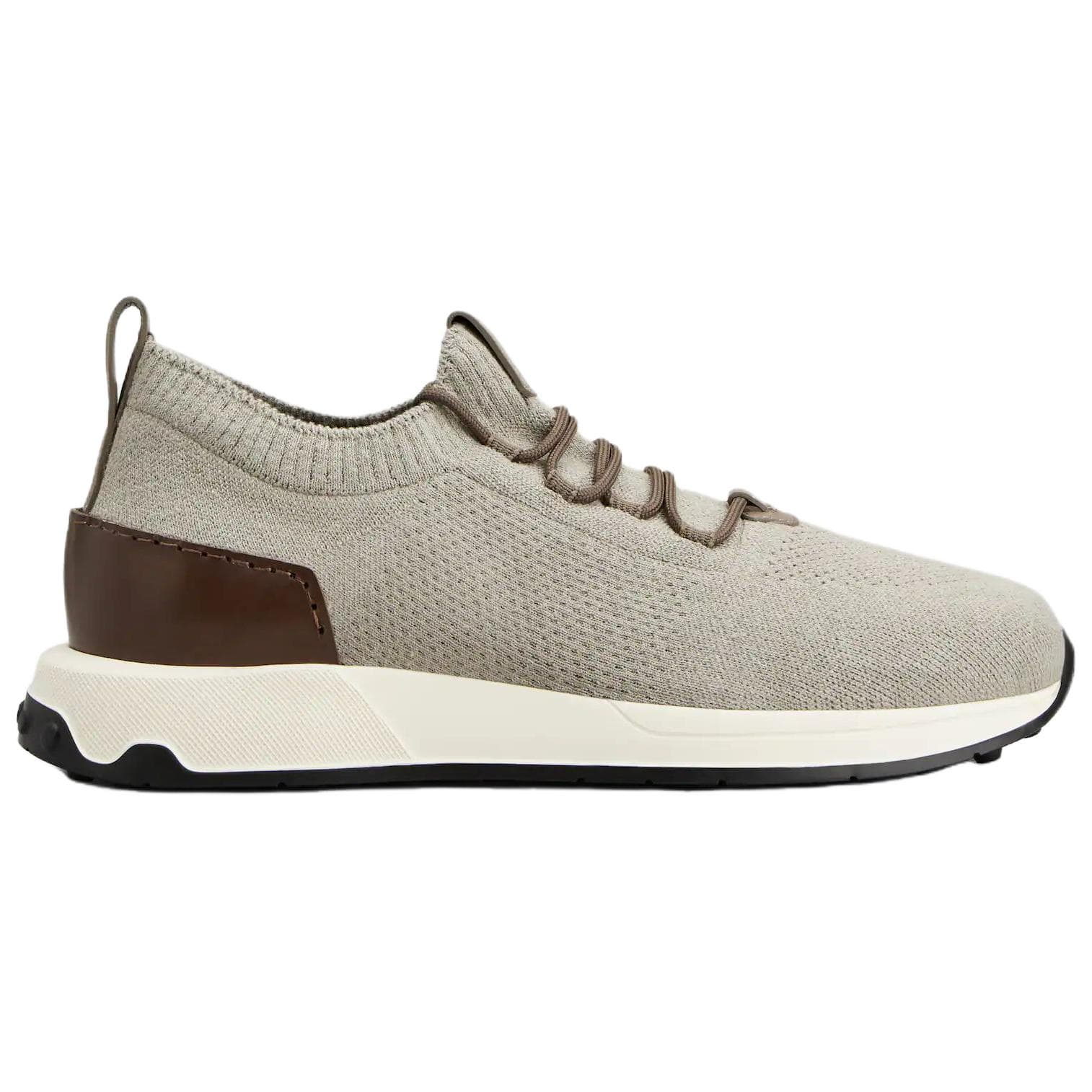 TOD'S Calfskin Round Toe Lace-Up Running Shoes Low-Top Casual Shoes Men's Gray 4