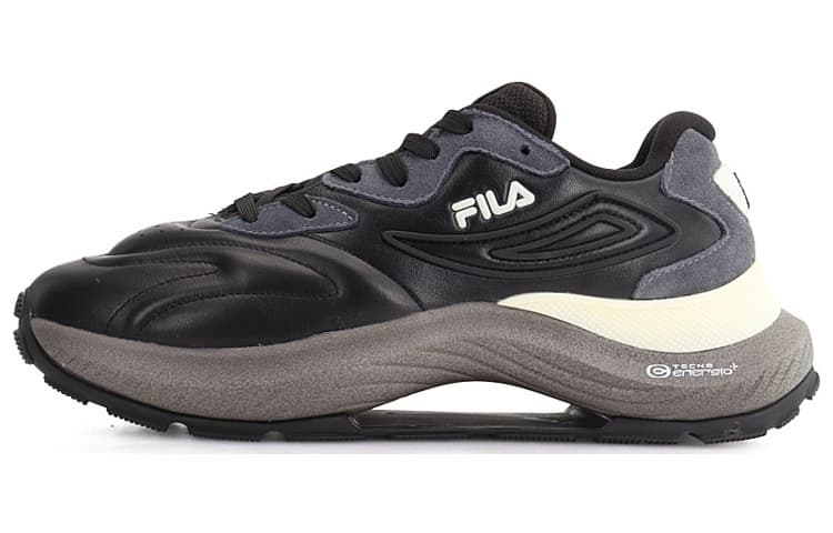 FILA Flusso Icona Anti-Slip And Wear-Resistant Coverage Low-Top Casual Shoes Men's Black Gray