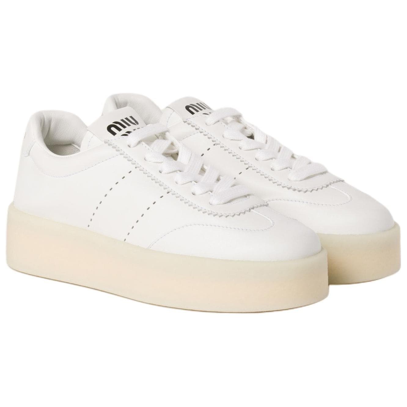 MIU MIU Low Top Skateboard Shoes Women's White 5