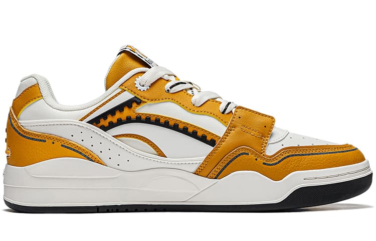 LiNing Moon White-Dream Durable Breathable Lightweight Low-Top Skateboard Shoes Unisex Orange White 3