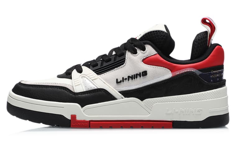 LINING 001 BTC Skateboard Shoes Men Low Top Black/Red/White
