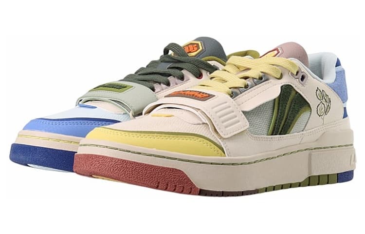 LiNing Anti-Slip Wear-Resistant Low-Top Vintage Basketball Shoes Yellow Green 5
