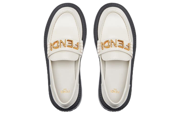 FENDI Fendigraphy Platform Shoes Women's White 5