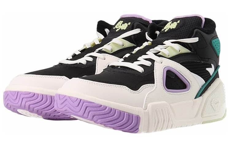 ANTA Skateboard Shoes Women's High-Top White/Black/Purple 6