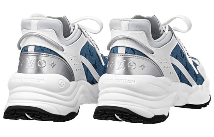 LOUIS VUITTON Run 55 Sneakers 'Denim Monogram Silver' Women's 6