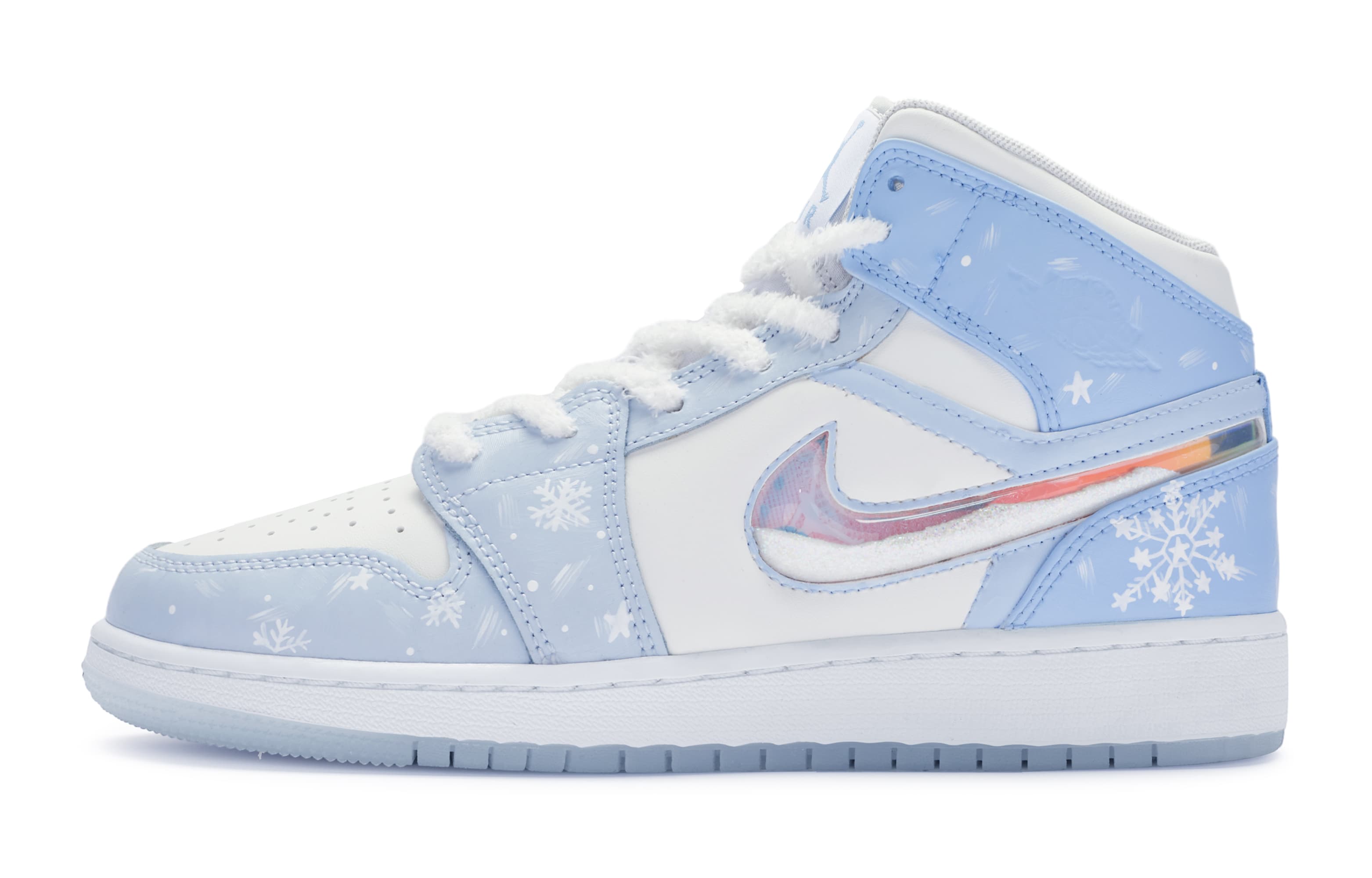 Jordan Air Jordan 1 811 Manufacture Winter Romance Mid-Top Vintage Basketball Shoes Women's Blue White 2
