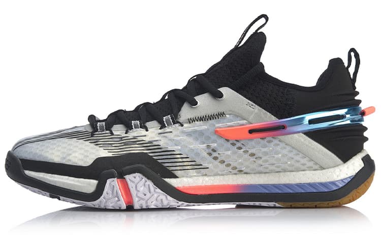 LINING Quick Start Badminton Shoes Men Low-Top Gray Black 2