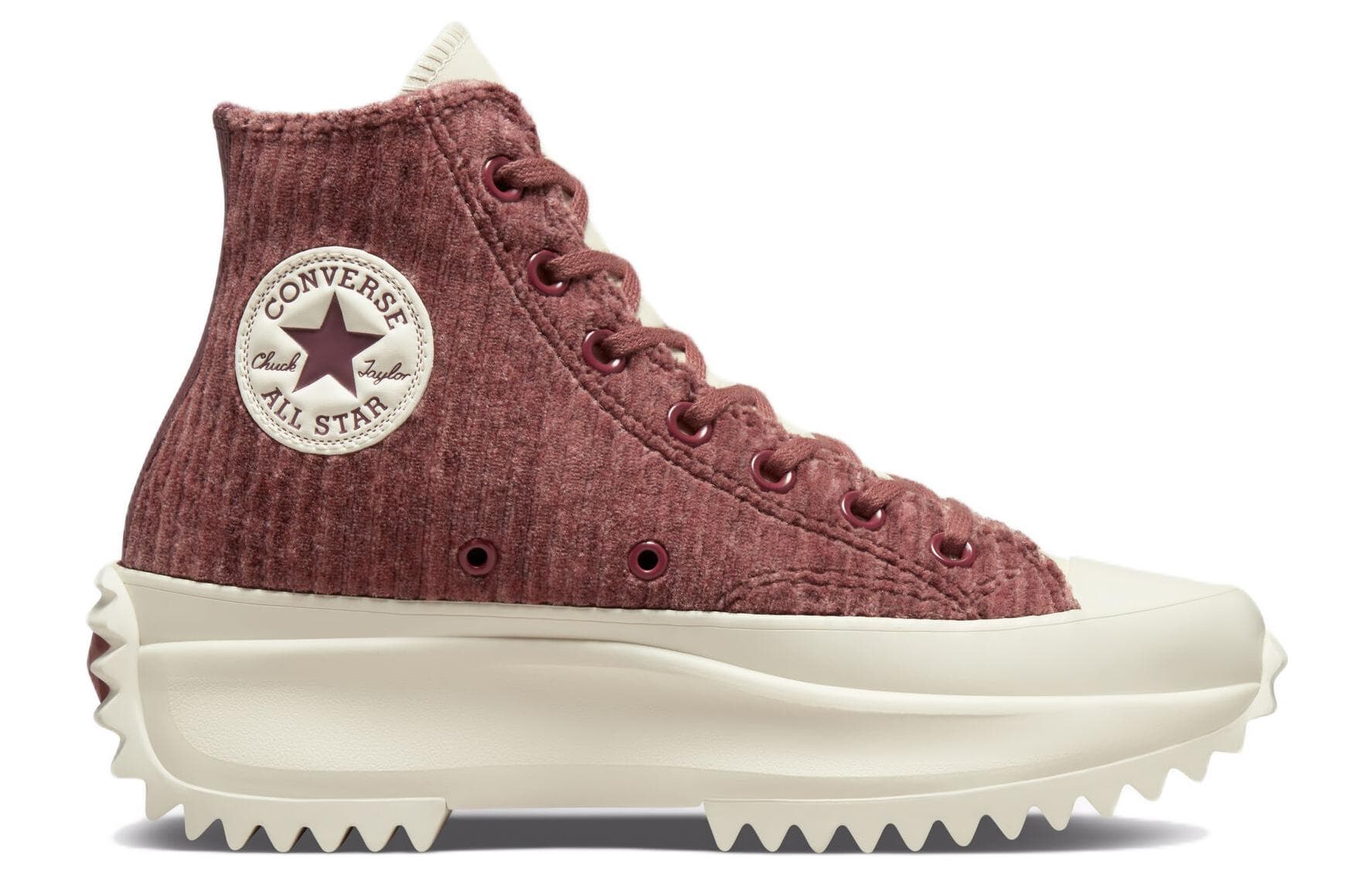 Converse Run Star Hike Platform Hi Striped Knit Dark Wine 3