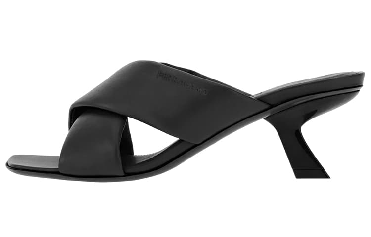 FERRAGAMO Cross Strap Slide Sandals Women's Black