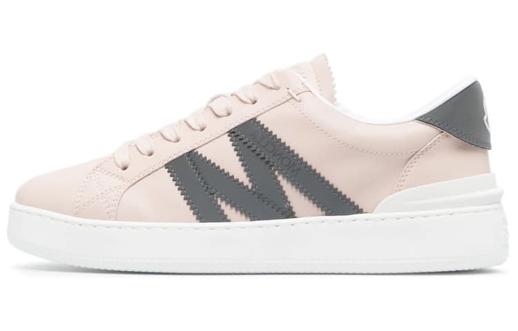 Moncler Monaco M Low-Top Lace-Up Fashion Sneakers Women's Pink Green